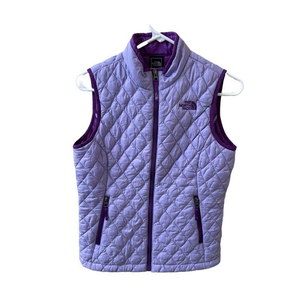 The North Face Girls L 14-16 ThermoBall Vest Purple Lavender - Picture 1 of 8